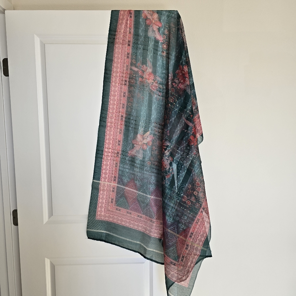 Idaho Anarkali Pishwas Maxi Dress - 42" XL Green (Indian Size 3XL) - Picture 11 of 16